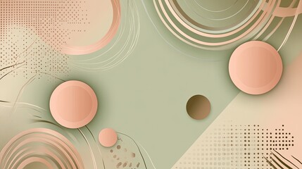 Abstract Design with Circles and Organic Shapes in Soft Tones