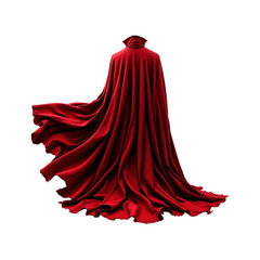 Naklejka premium Majestic red cape flowing dramatically. Symbol of power, mystery, and fantasy.