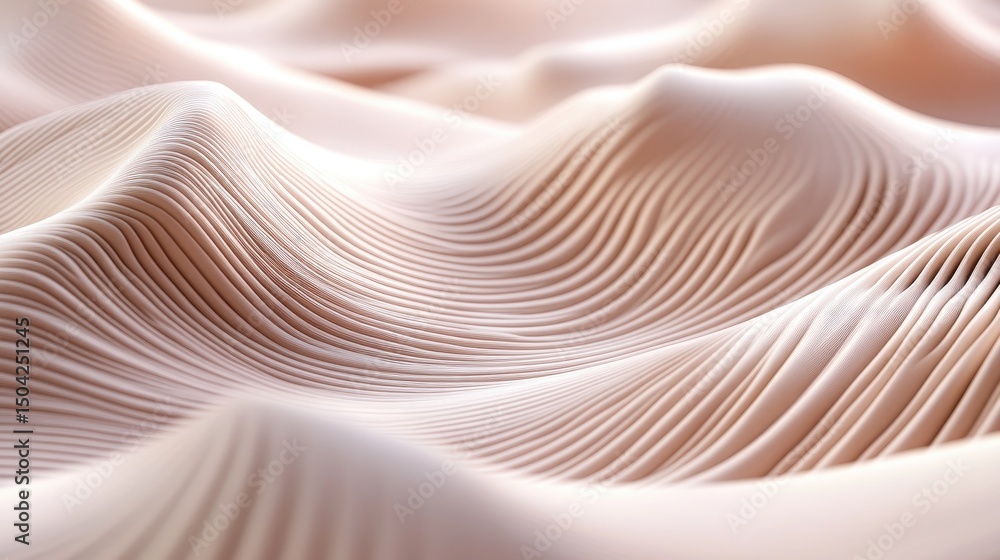 Poster soft textured waves in a gentle beige fabric with subtle patterns