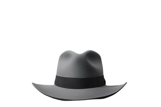 gray cowboy hat on transparent background