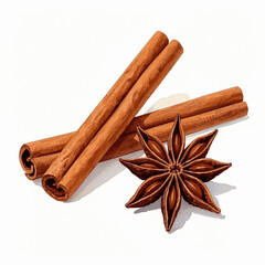 Bark & Brush: Fiery Flow cinnamon isolated watercolor vector illustration svg