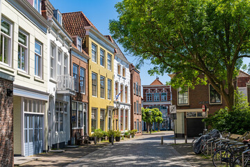 Old colorful houses in the historic city centre of Vlissingen, province of Zeeland, The Netherlands