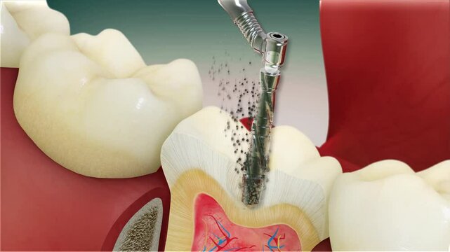 Amazing tooth restoration with a composite filling. Medically approved Dental 3D animation.