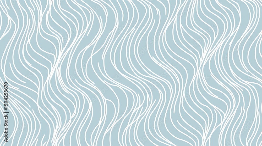 Aufkleber soft curved lines on light blue background abstract pattern design