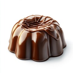 Delicious rich chocolate dessert with smooth glossy surface and decorative drizzle, perfect for sweet treats and induent confectionery displays