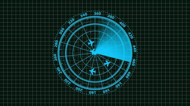  Aircraft signal and guidance radar. An air traffic control tower equipped with radar.High-tech radar scanner for flight coordinates between countries and continents.