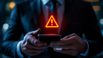 スマホに警告—情報セキュリティの危機