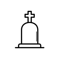 Obraz premium Spooky Halloween graveyard scene with bare trees and tombstones. Halloween illustration features dark silhouettes of spooky trees and old tombstones. This Halloween graveyard scene is perfect for part