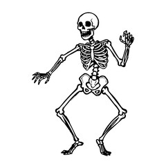 Obraz premium Spooky Halloween graveyard scene with bare trees and tombstones. Halloween illustration features dark silhouettes of spooky trees and old tombstones. This Halloween graveyard scene is perfect for part