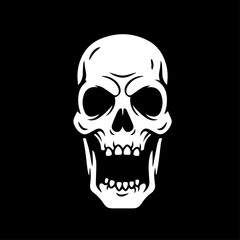 Fototapeta premium Spooky Halloween graveyard scene with bare trees and tombstones. Halloween illustration features dark silhouettes of spooky trees and old tombstones. This Halloween graveyard scene is perfect for part