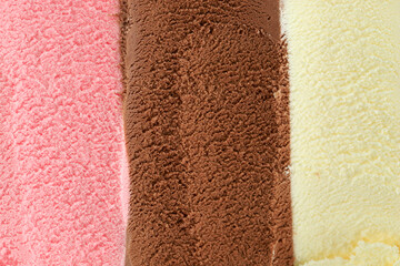 Texture of Pink, White, and Chocolate Ice Cream Like Background