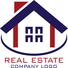 Real Estate Logo with Modern House Icon – Vector Design for Property and Construction Branding