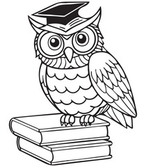 Obraz premium Graduation owl for coloring page