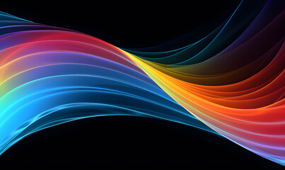 A color light effect that comes out from the top down, a line light, a glow effect, a light effect, Black background.
