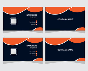 abstract shape business card layout, black and bright color