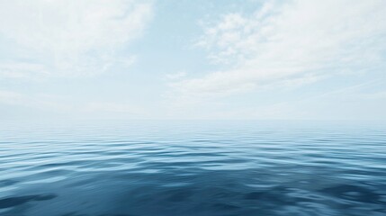 Obraz premium Serene Horizon with Calm Waters and Gentle Blue Sky Reflections