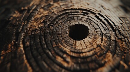 Close-up View of Tree Rings Showing Natural Wood Texture Patterns