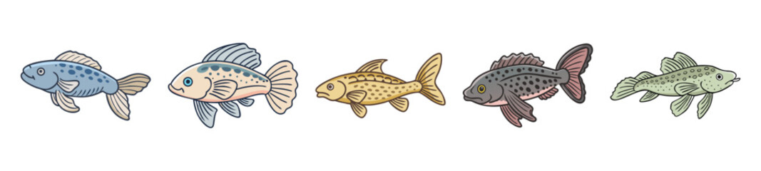 plecostomus fish icon, plecostomus fish line art - simple line art of plecostomus fish, perfect for plecostomus fish logos and icons