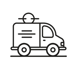 Delivery Icon Outline – Minimal Line Style Courier Symbol on White Background