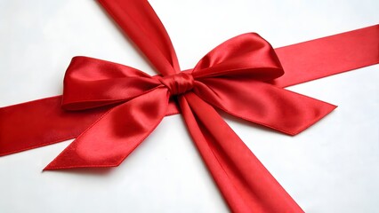 red bow on white background
