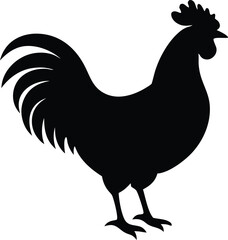 rooster cock silhouette vector