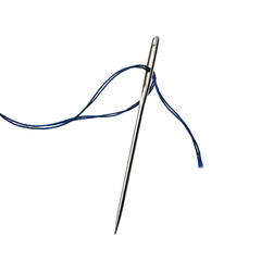Thread and needle isolated on transparent background 