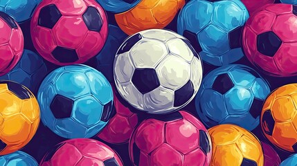 Colorful Soccer Ball Illustrated in Playful Style for Sports-Themed Projects and Designs 
