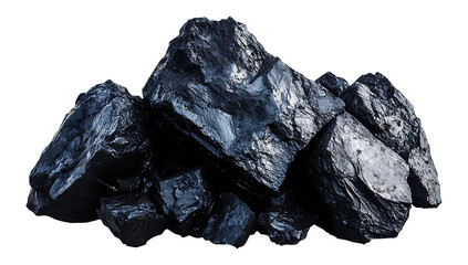 Obraz premium Natural Fossil Fuel Coal Lump Isolated for Industrial Use, isolated on transparent background