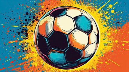 Colorful Soccer Ball Illustrated in Playful Style for Sports-Themed Projects and Designs 
