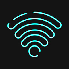 Icon wifi. Internet network elements. Icon in neon style.