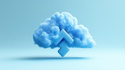Digital cloud technology with a download symbol and data connections 