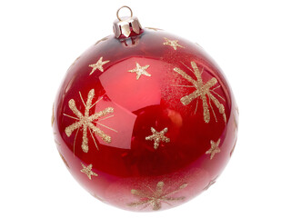 Rote Weihnachtskugel  isolated on white background PNG