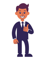 Obraz premium Businessman Giving Thumbs Up Cartoon Illustration