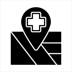 Hospital Location Solid Black Icon