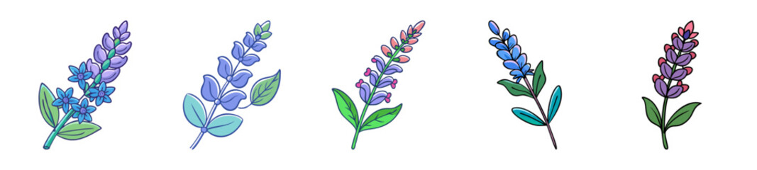 salvia flower icon, salvia flower line art - simple line art of salvia flower, perfect for salvia flower logos and icons