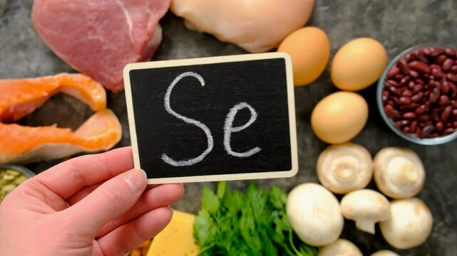 Foods contain selenium food. Selective focus.