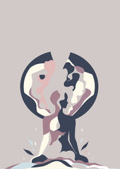 Personality, Man, Woman, Tree, Heart, Growth, Success, Branches, Leaf, Artwork, Vector