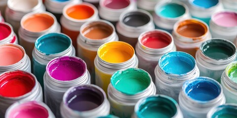 Unposed shot of artist organizing paints