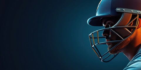 Extreme closeup of an indian cricket player mask over a dark gradient background. Indian Premier League Cricket wallpaper background