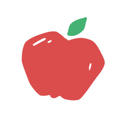 Cute apple hand drawing illustration. flat design style. colorful and editable vector