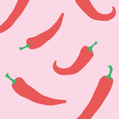 Cute chili hand drawing illustration. flat design style. colorful and editable vector