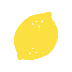 Cute lemon hand drawing illustration. flat design style. colorful and editable vector