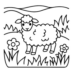 Adorable Cute Sheep Coloring Pages – Fun, Relaxing and Whimsical Sheep Designs for Kids and Adults, Printable PDF, Fluffy Farm Animals, Kawaii Lamb Art