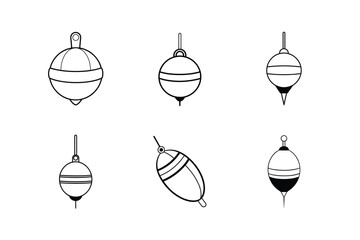 bobber float icon line art vector illustration