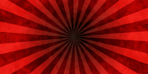 Red grunge background with sunburst