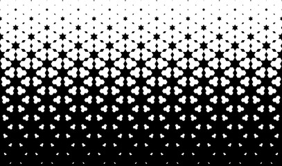 Seamless in one direction Geometric pattern Rhombs and stars Average fade out into black