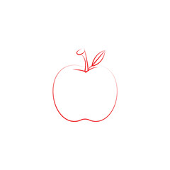 red apple on white background