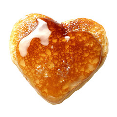 HeartShaped Pancake with Syrup isolated on transparent background