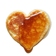 HeartShaped Pancake with Syrup isolated on transparent background