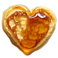 HeartShaped Pancakes with Syrup isolated on transparent background